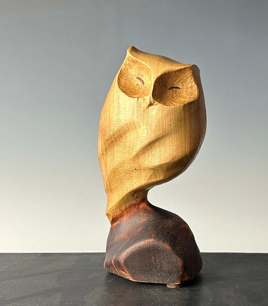 "ELEGY OF JOY" BLACK CHERRY WOOD SCULPTURE