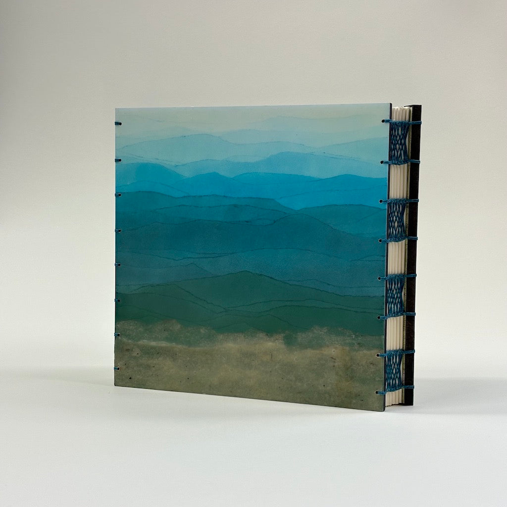 BLUE RIDGE VISTA JOURNAL BOOK - ENCAUSTIC BEESWAX COVERS AND HANDMADE BINDING