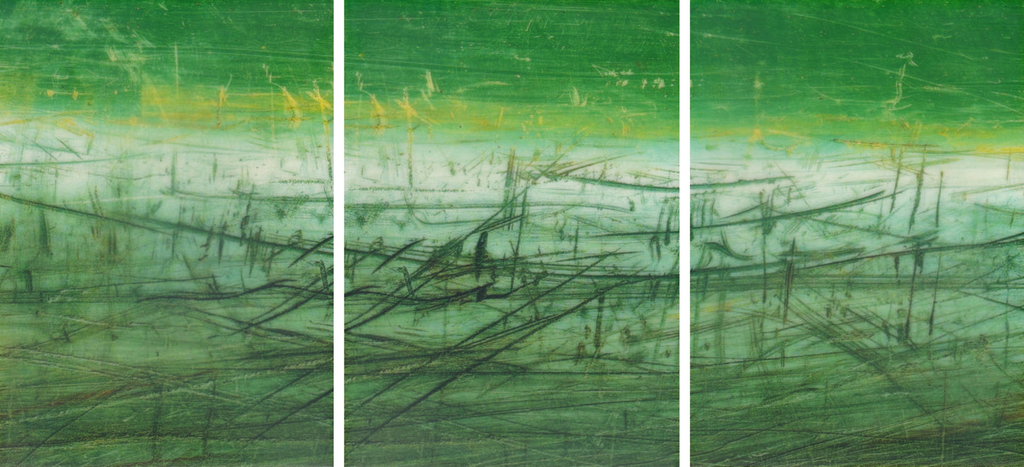 "CANOE STORIES"  PHOTOGRAPHY/ENCAUSTIC BEESWAX (TRIPTYCH)