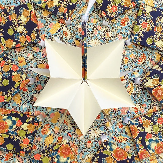 "STAR ORIGAMI BOOK ORNAMENTS"  MIXED MEDIA/PAPER ORNAMENTS