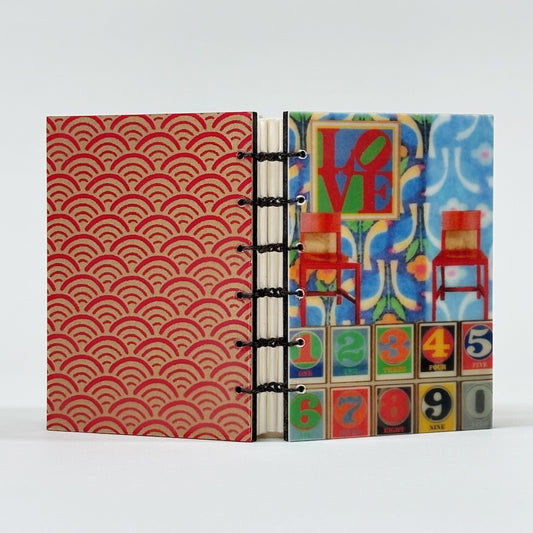 "LITTLE GLIMMERS 34" JOURNAL BOOK - ENCAUSTIC BEESWAX COVERS AND HANDMADE BINDING