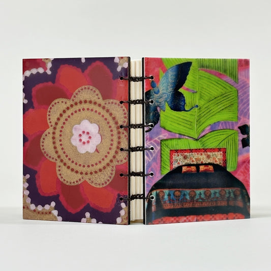 "LITTLE GLIMMERS 38" JOURNAL BOOK - ENCAUSTIC BEESWAX COVERS AND HANDMADE BINDING