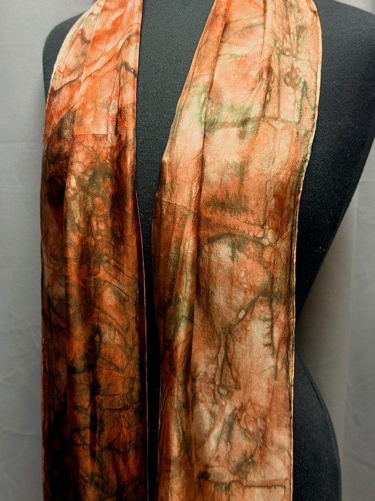 100% SILK HAND DYED SCARF F331