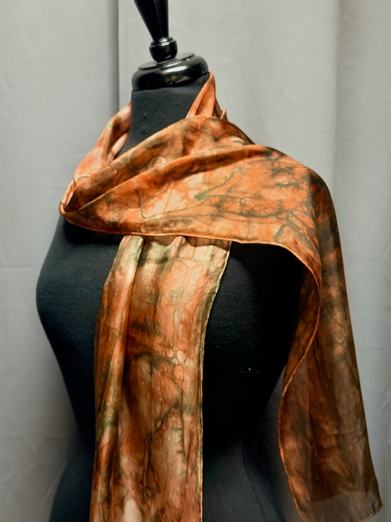 100% SILK HAND DYED SCARF F331