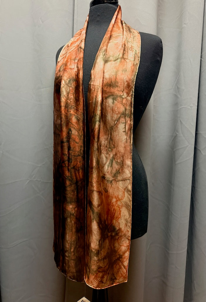 100% SILK HAND DYED SCARF F331