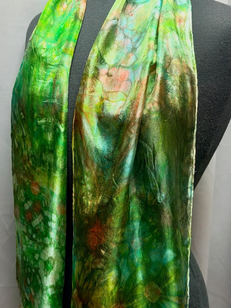 100% SILK HAND DYED SCARF F332