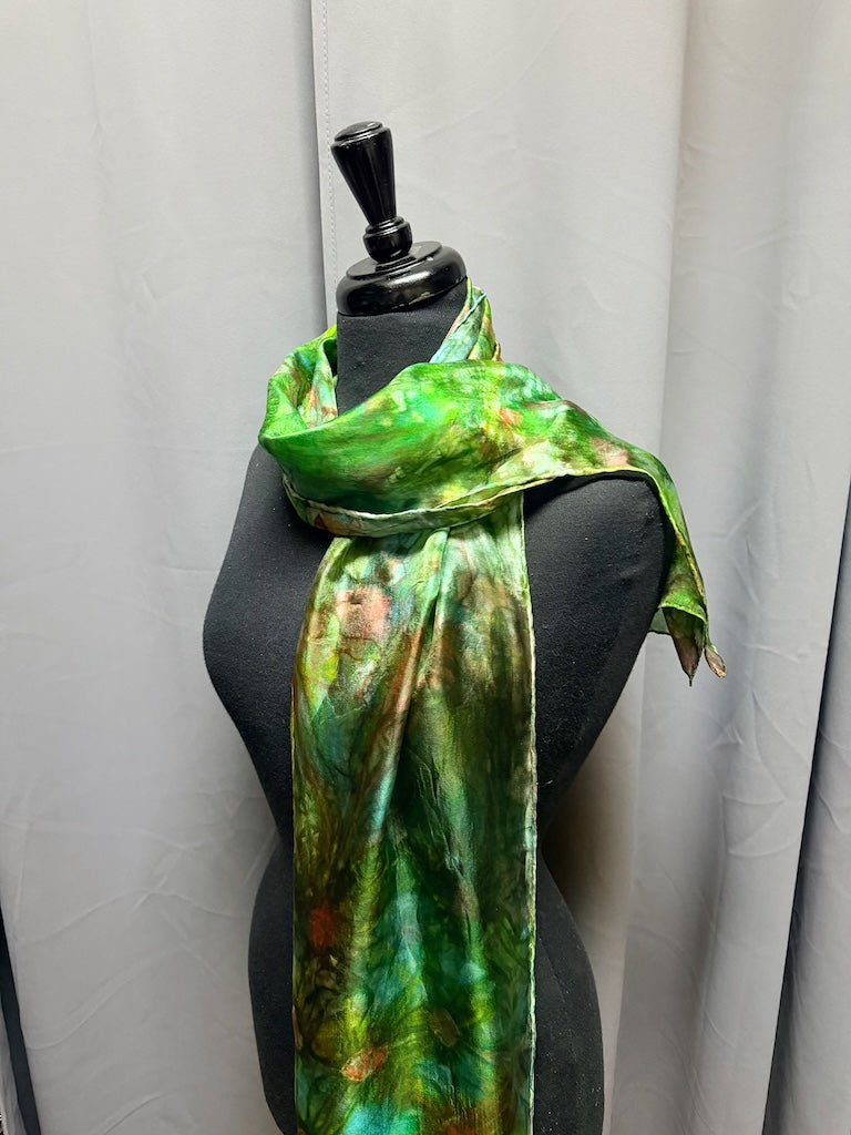 100% SILK HAND DYED SCARF F332