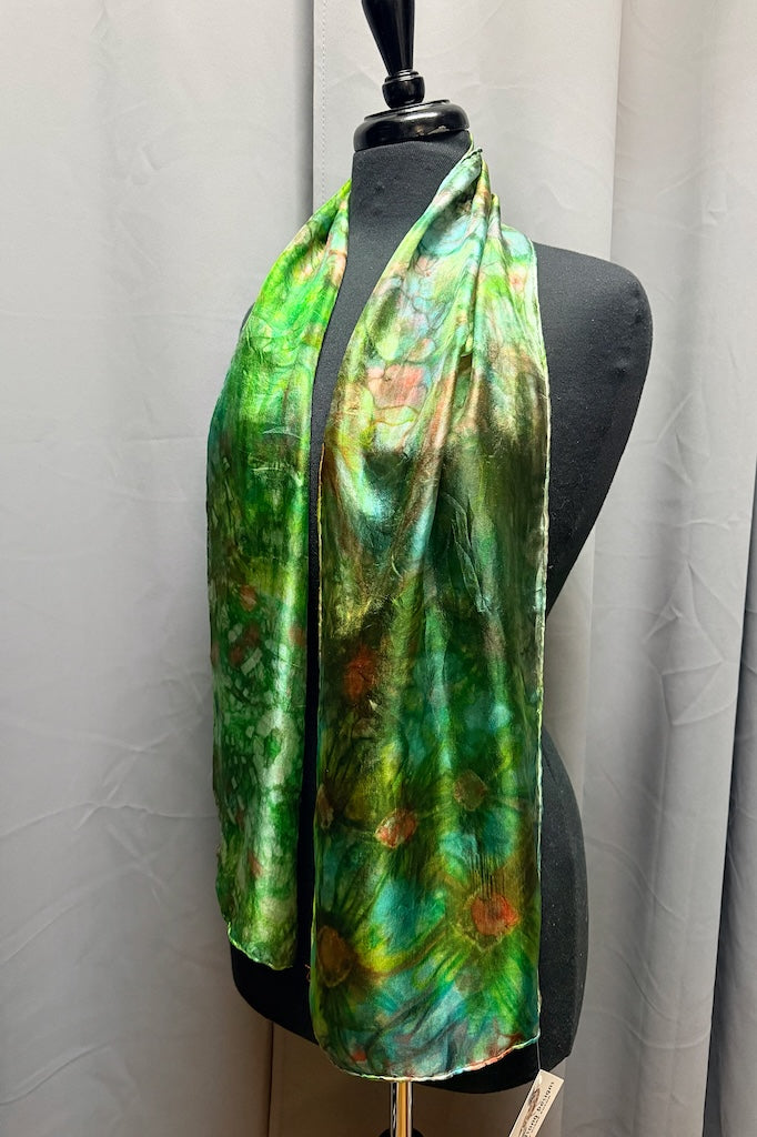 100% SILK HAND DYED SCARF F332