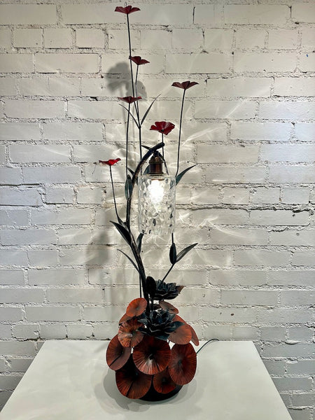 FIELD STUDY LAMP WITH RED LOTUS BASE