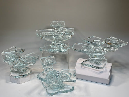 FUSED GLASS STAND WITH 3 TOPS FM11.25.1