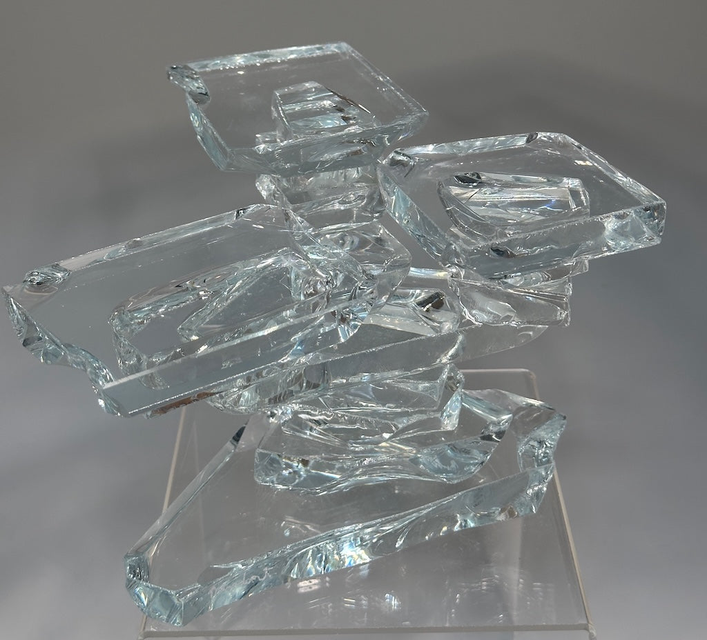 FUSED GLASS STAND WITH 3 TOPS FM11.25.1