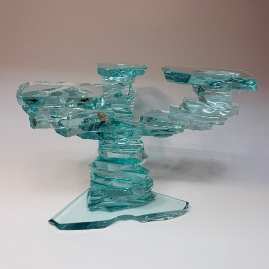 TALL FUSED GLASS 3 TEIR CANDLE STAND FM3T