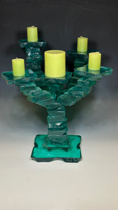 5 TOP GREEN CANDELABRA STAND