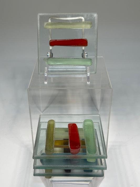 FUSED GLASS COASTERS - SET OF 4 FMC5
