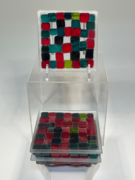 FUSED GLASS COASTERS - SET OF 4 FMC6