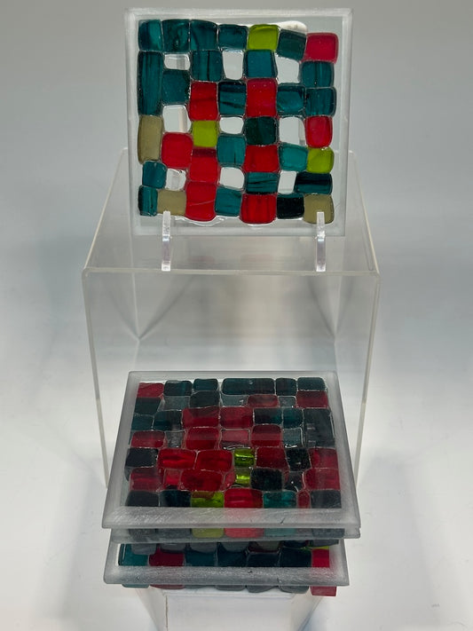 FUSED GLASS COASTERS - SET OF 4 FMC7