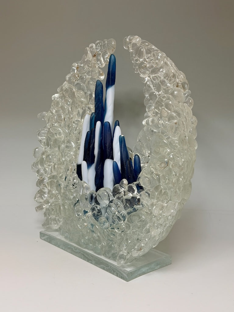 "ETHEREAL HEARTH" FUSED GALSS ART SCULPTURE