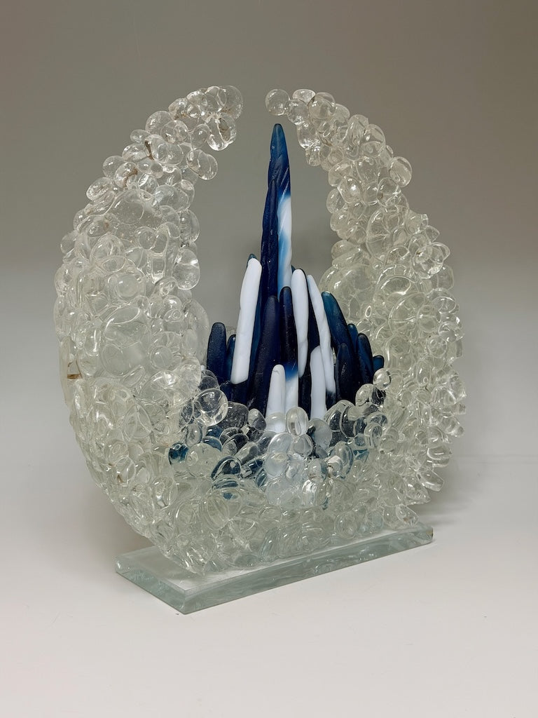 "ETHEREAL HEARTH" FUSED GALSS ART SCULPTURE