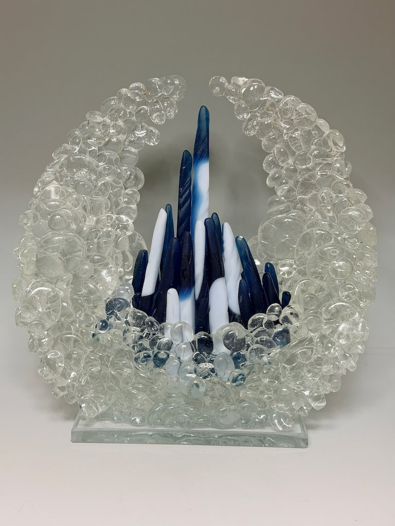 "ETHEREAL HEARTH" FUSED GALSS ART SCULPTURE
