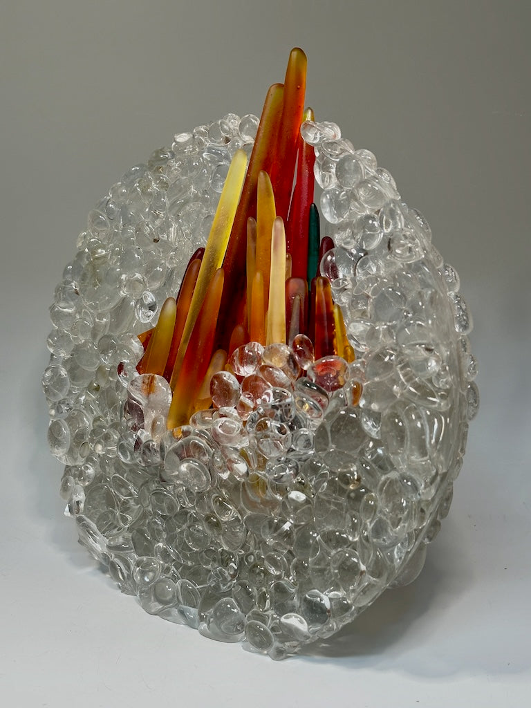 "FIRE SOUL" FUSED GLASS ART SCULPTURE