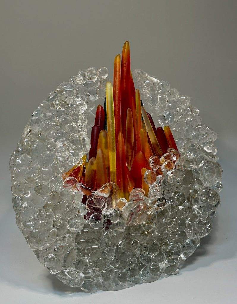 "FIRE SOUL" FUSED GLASS ART SCULPTURE