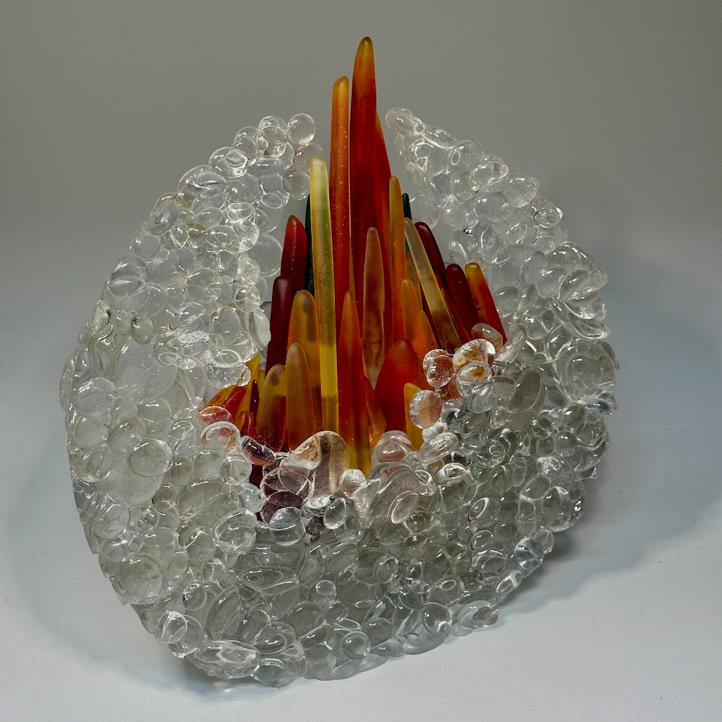 "FIRE SOUL" FUSED GLASS ART SCULPTURE