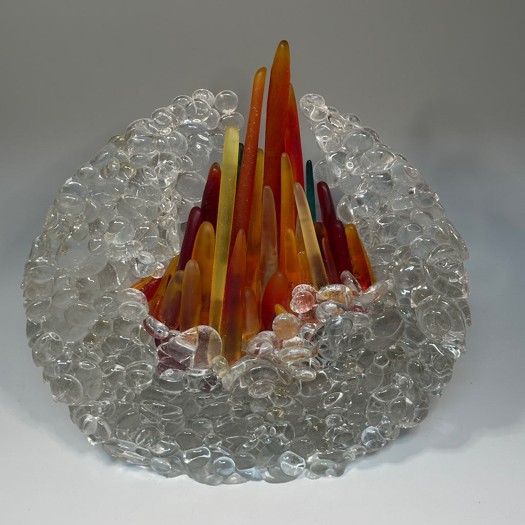 "FIRE SOUL" FUSED GLASS ART SCULPTURE