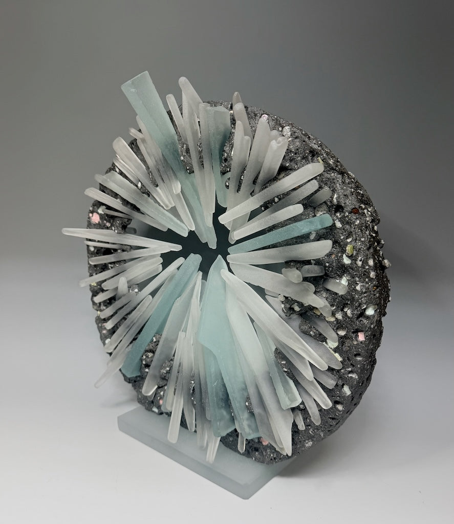 "INTO THE EVENT HORIZON" FUSED GALSS ART SCULPTURE
