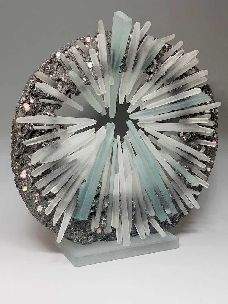 "INTO THE EVENT HORIZON" FUSED GALSS ART SCULPTURE