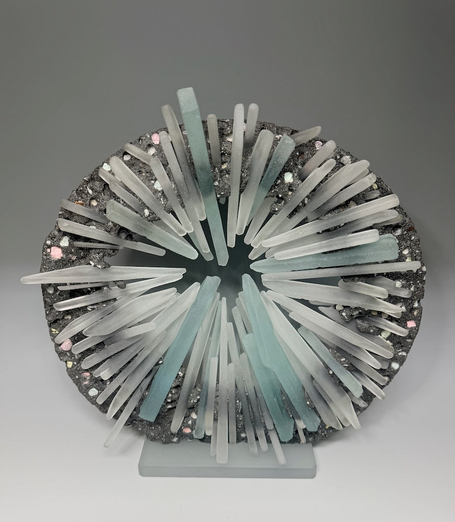 "INTO THE EVENT HORIZON" FUSED GALSS ART SCULPTURE