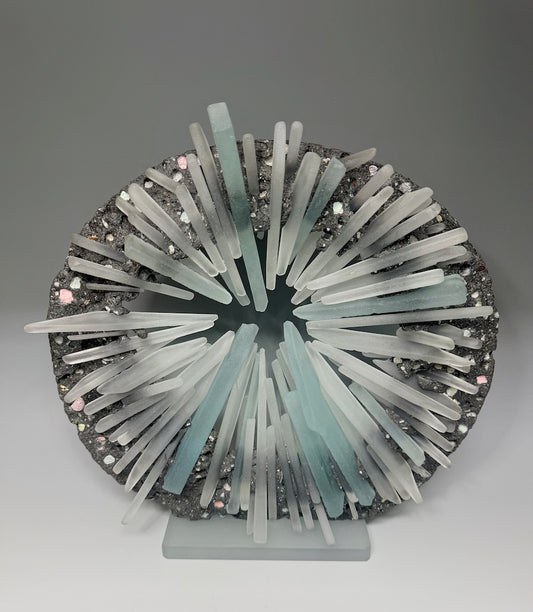 "INTO THE EVENT HORIZON" FUSED GALSS ART SCULPTURE