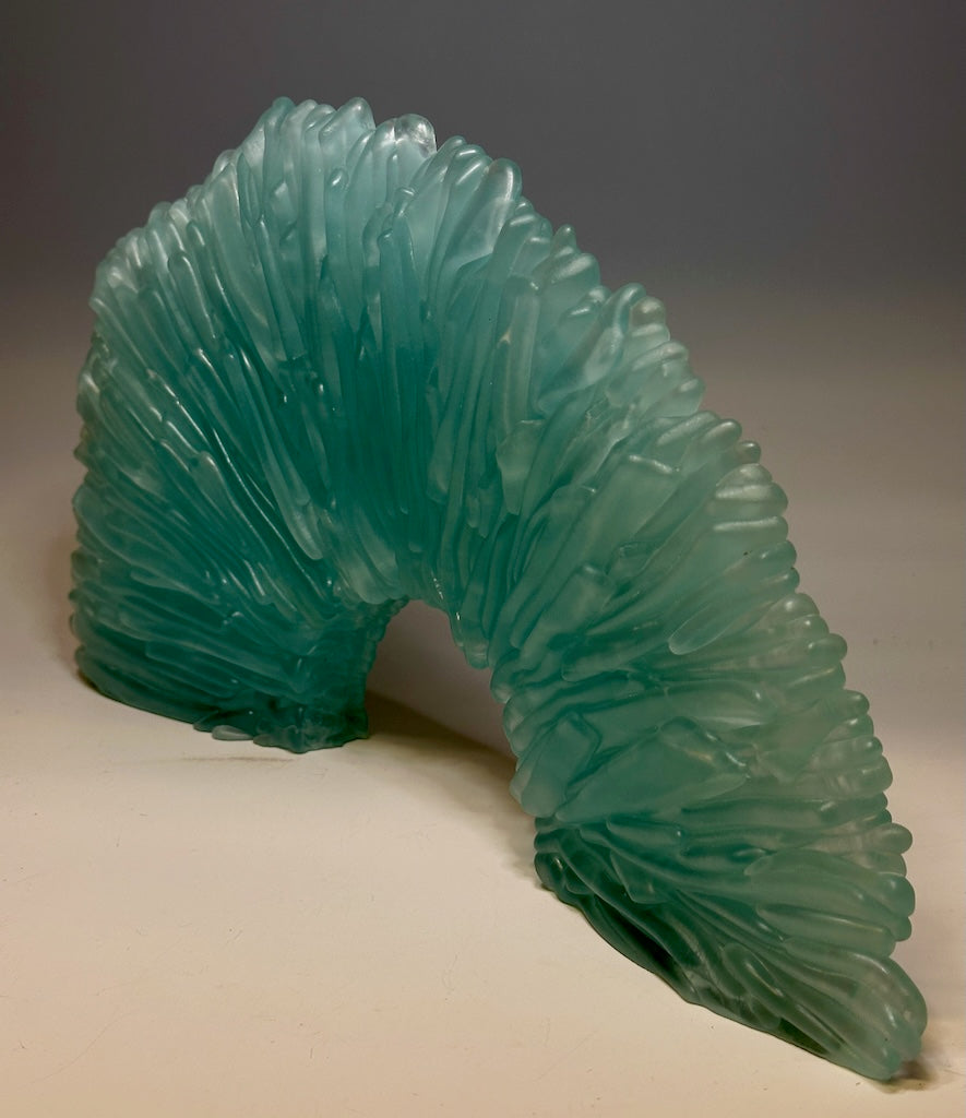 "RAINBOW MIST" FUSED GLASS SCULPTURE