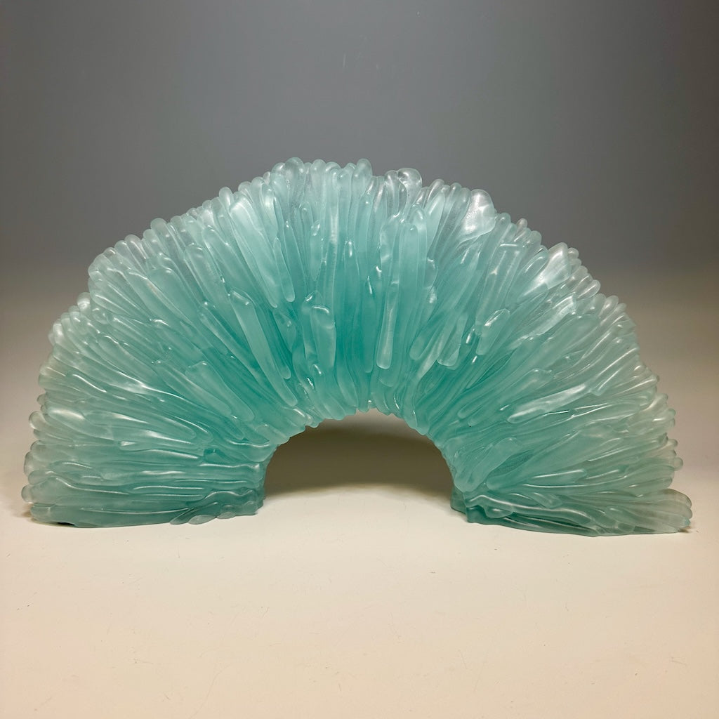 "RAINBOW MIST" FUSED GLASS SCULPTURE