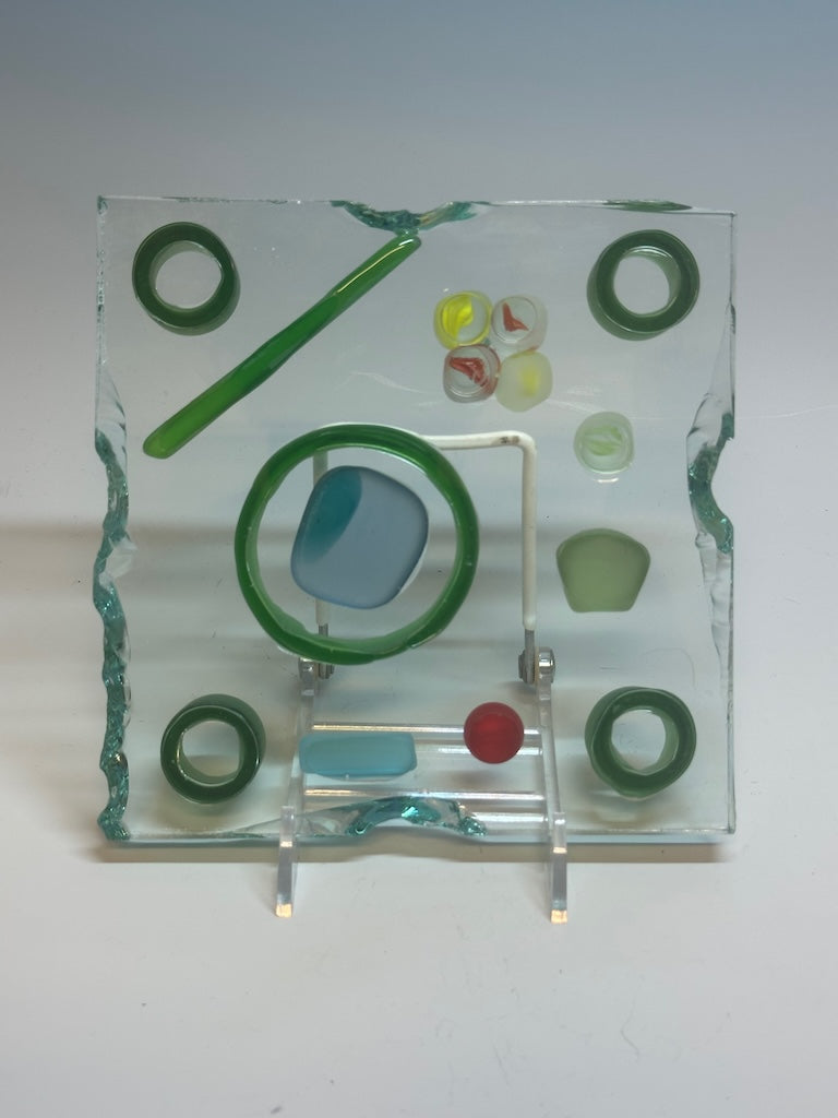 FUSED GLASS MULTI COLOR TRAY Fused Glass Art Plate FMT2