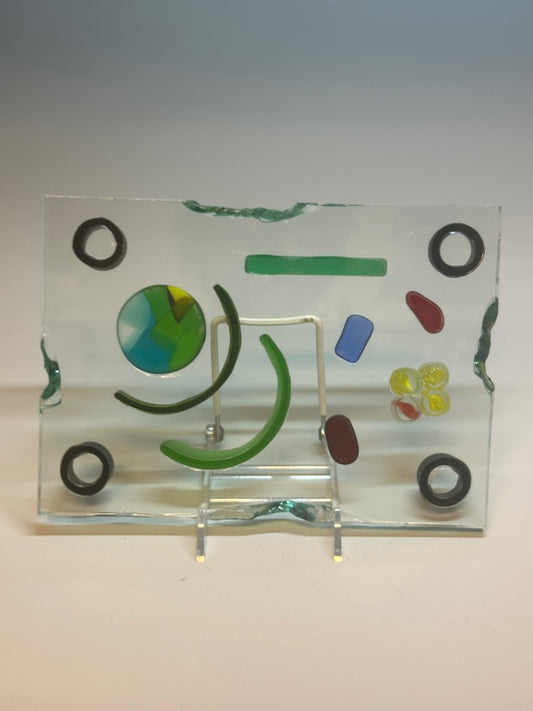 FUSED GLASS MULTI COLOR TRAY Fused Glass Art Plate FMT7