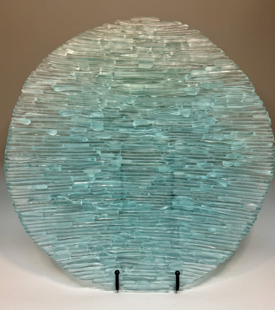 "TIDE BREAKER BOWL" FUSED GLASS ART SCULPTURE