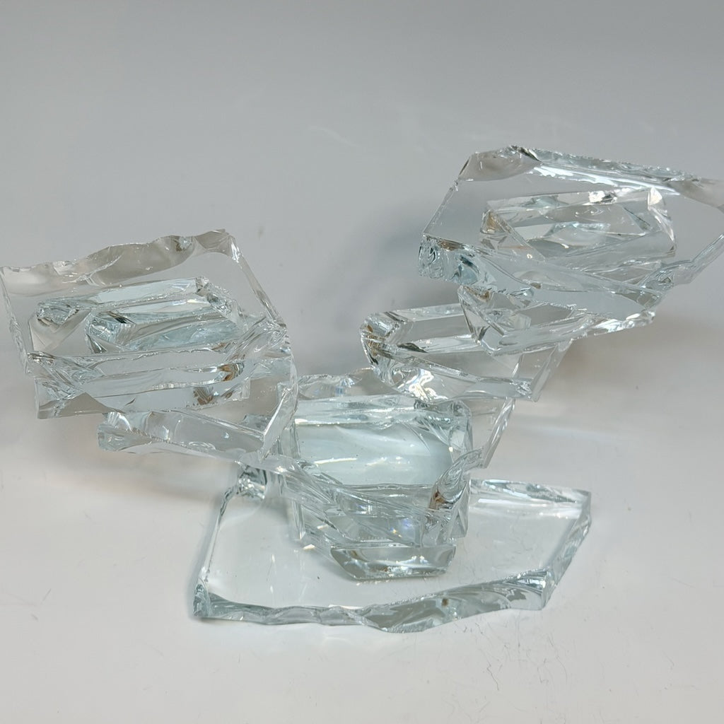 2 TOP CLEAR CANDELABRA STAND
