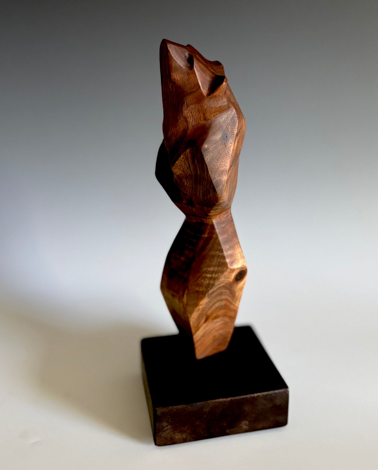 "FACETS OF NATURE II" BLACK WALNUT & WAX WOOD SCULPTURE