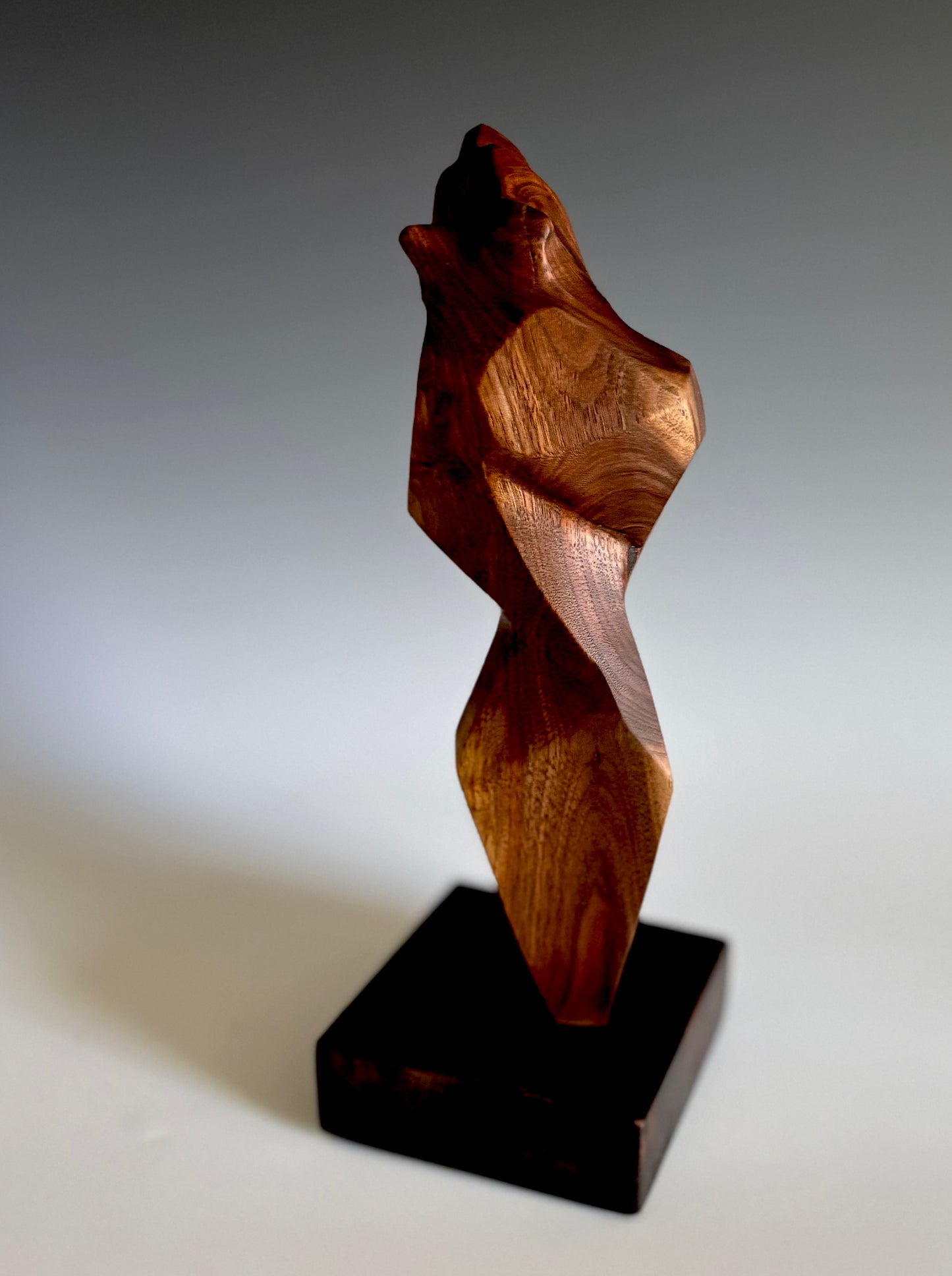 "FACETS OF NATURE II" BLACK WALNUT & WAX WOOD SCULPTURE