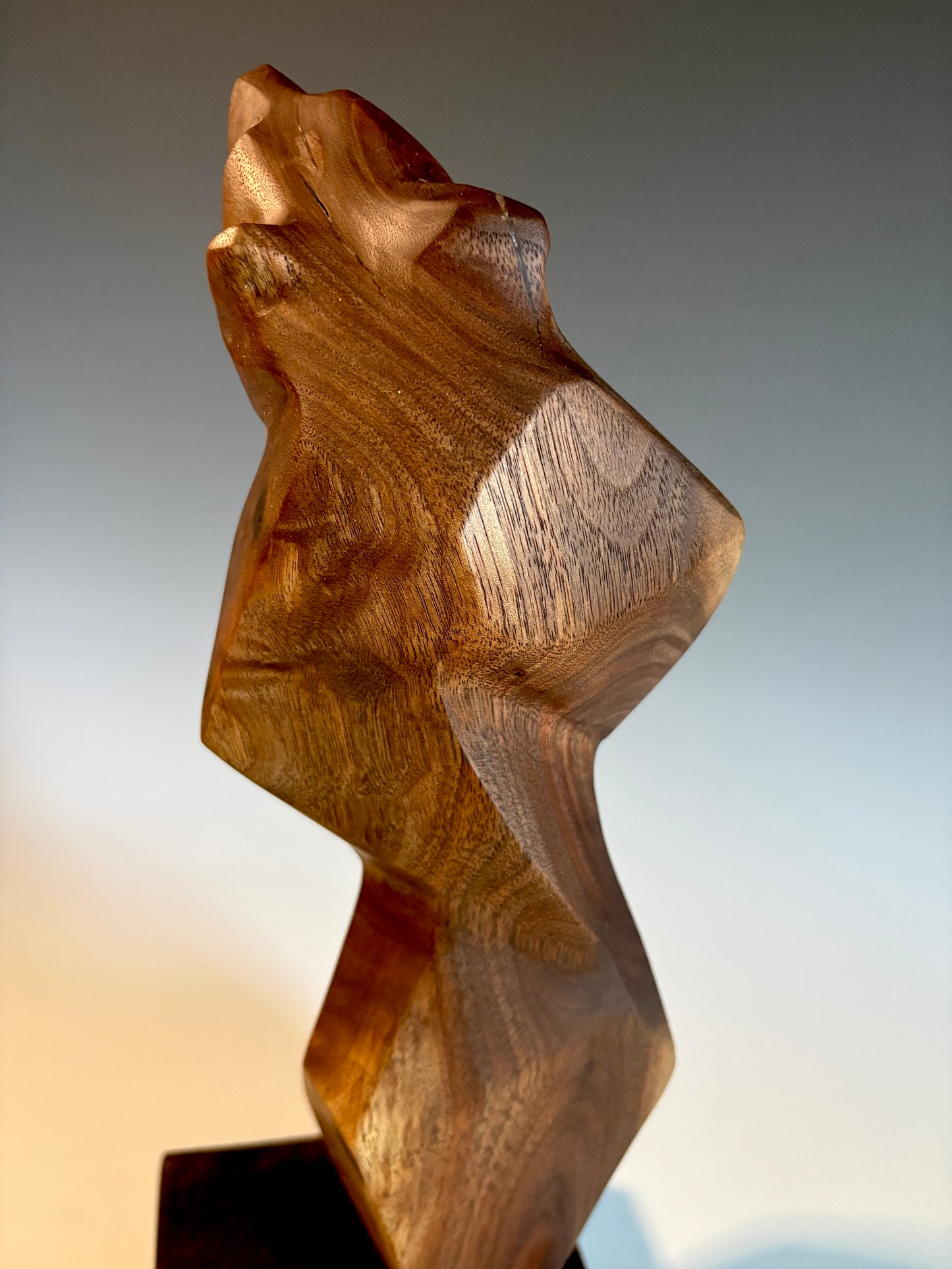 "FACETS OF NATURE II" BLACK WALNUT & WAX WOOD SCULPTURE