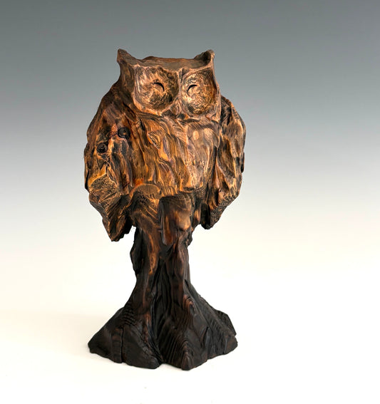 "FIRST CRUSH XIII" HAND CARVED HEMLOCK SCULPTURE