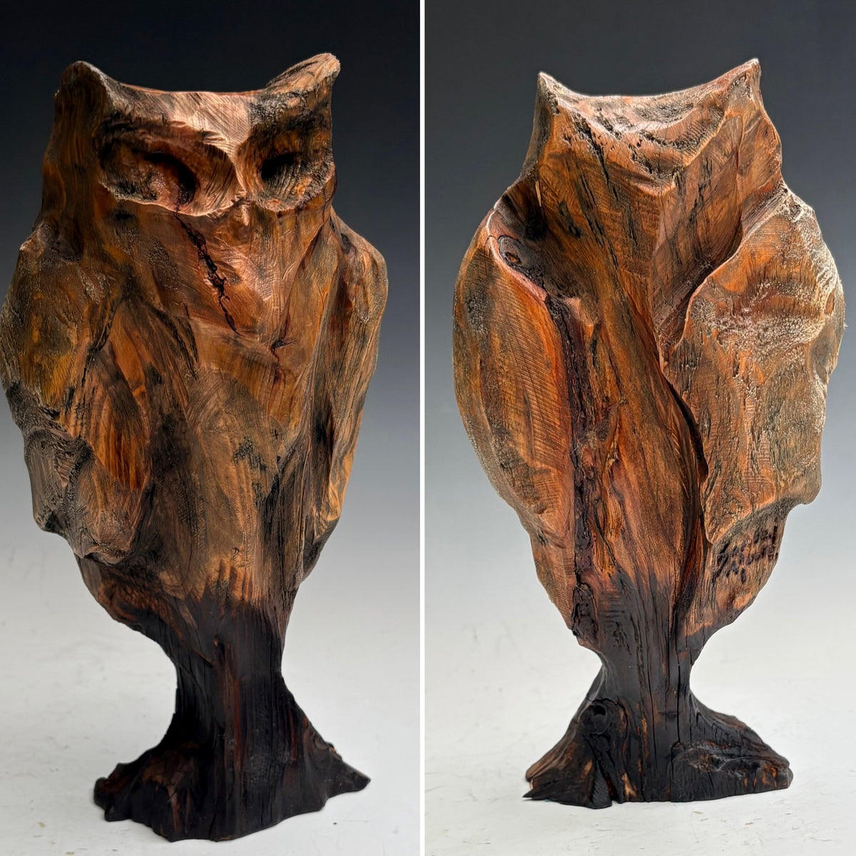"FIRST CRUSH XIX" HAND CARVED HEMLOCK SCULPTURE