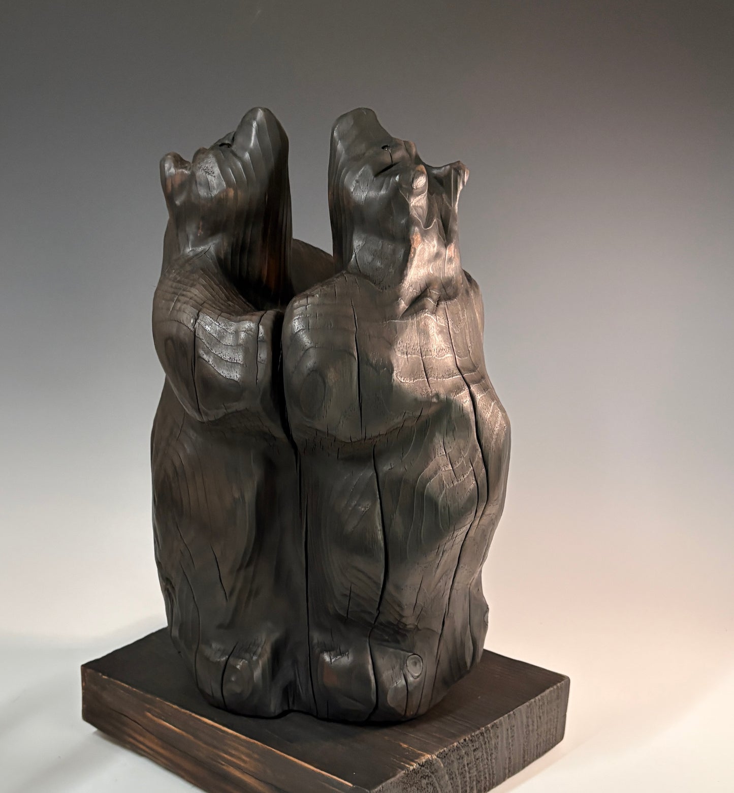 "FIRST DANCE" HAND CARVED WHITE PINE SCULPTURE