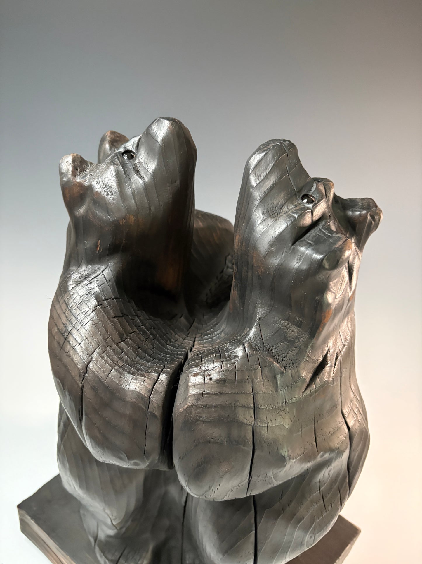 "FIRST DANCE" HAND CARVED WHITE PINE SCULPTURE