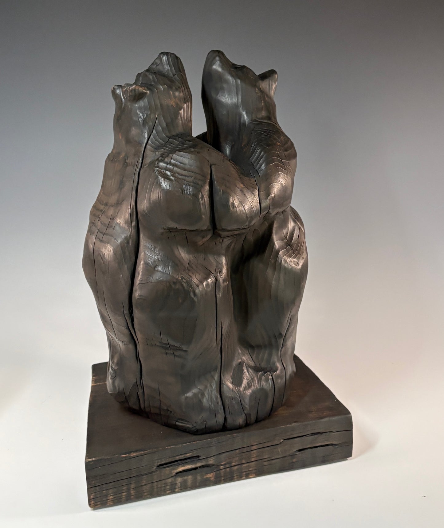 "FIRST DANCE" HAND CARVED WHITE PINE SCULPTURE