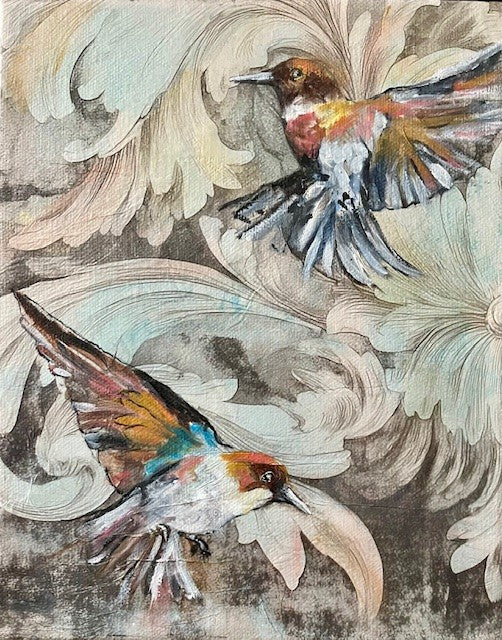 "FLIGHT PATH" ORIGINAL OIL AND MIXED MEDIA ON CANVAS/FRAMED