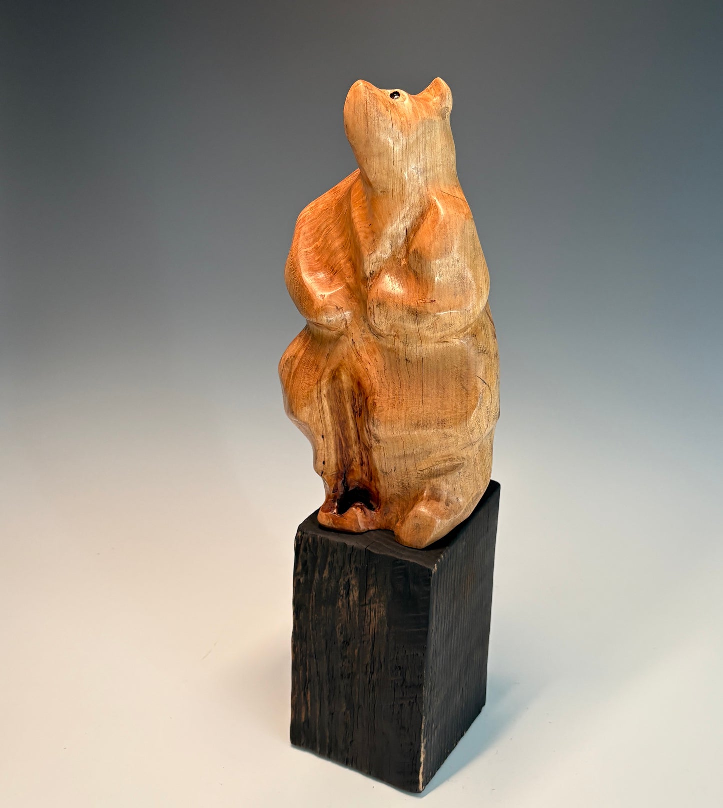 "FOLLOW YOUR HEART III" HAND CARVED WILD CHERRY SCULPTURE