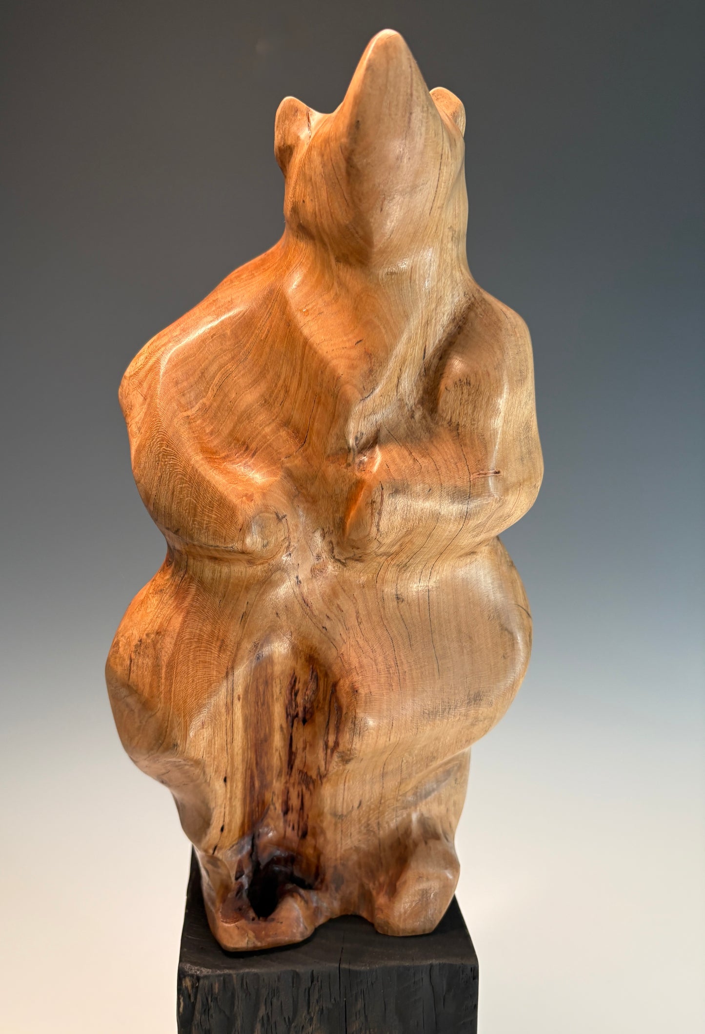 "FOLLOW YOUR HEART III" HAND CARVED WILD CHERRY SCULPTURE