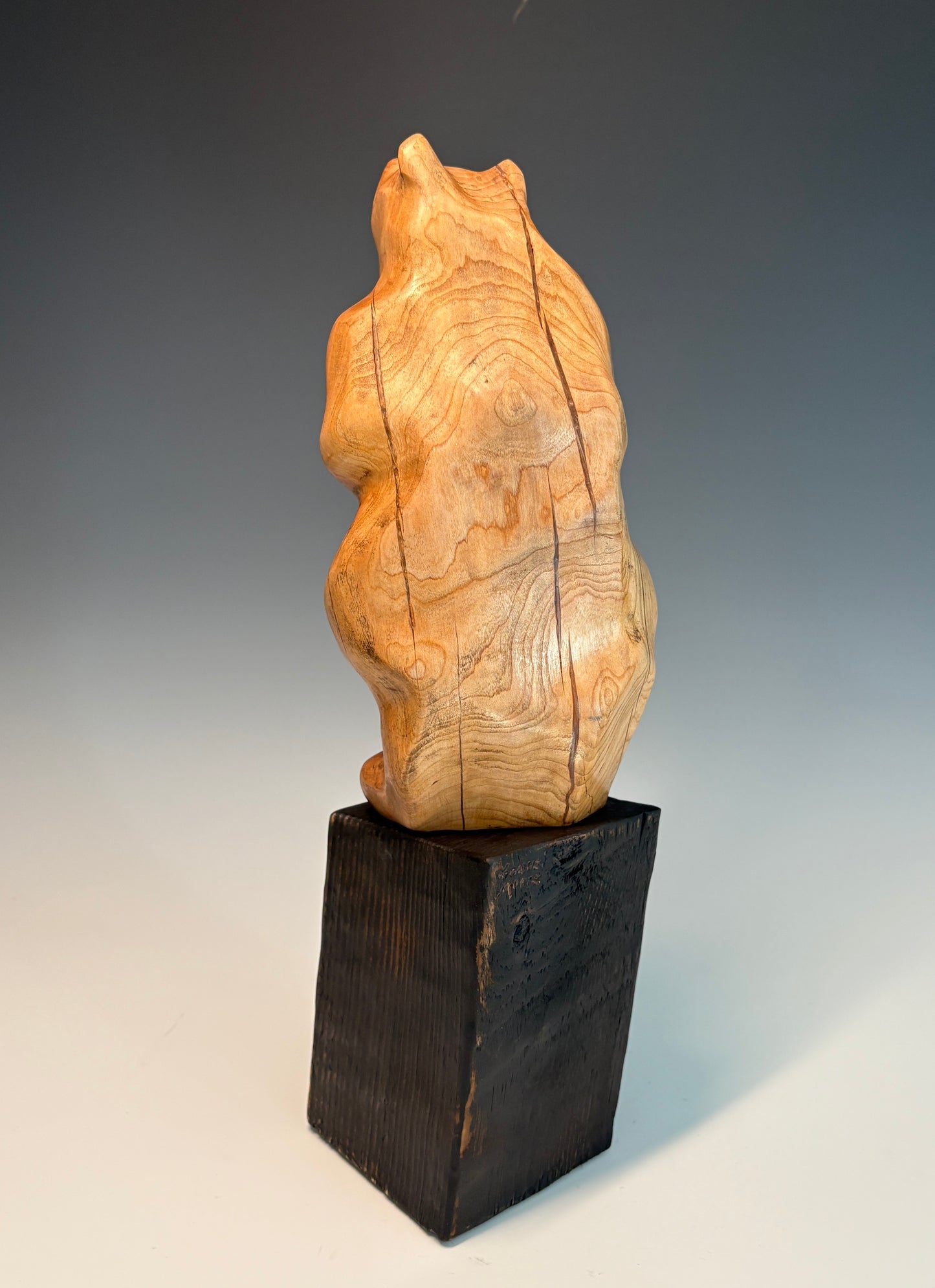 "FOLLOW YOUR HEART III" HAND CARVED WILD CHERRY SCULPTURE
