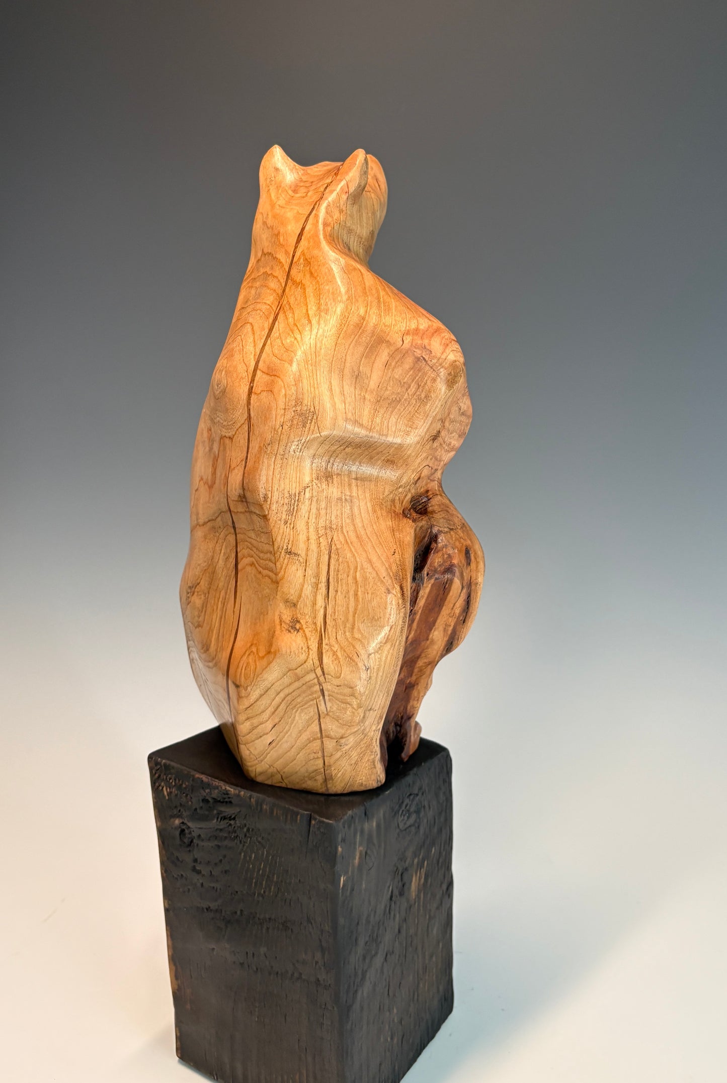 "FOLLOW YOUR HEART III" HAND CARVED WILD CHERRY SCULPTURE